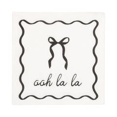 Oh La La Black and White Cocktail Napkin 24pk.