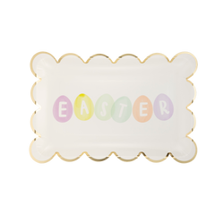 Easter Eggs Scallop Paper Plate - Pretty Day