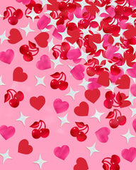 Lucky in Love Cherry & Heart Foil Confetti - Pretty Day