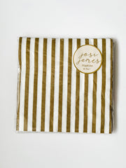 Josi James - Classic Stripe Gold Matte  Large Napkin (Set of 16) - Pretty Day