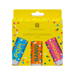 Rainbow Confetti Cannons 3pk.