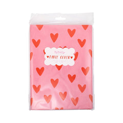 Valentine's Red Hearts Paper Table Cover