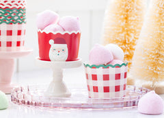 Santa Plaid 5 oz Baking Cups 50pk. - Pretty Day