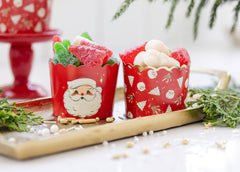 Foiled Retro Santa Scatter 5 oz Baking Cups - Pretty Day