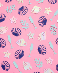 xo, Fetti - Coastal Confetti - 200 pc foil confetti - seashells, flowers, Toast on Coast - Pretty Day