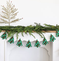 Puffy Felt Christmas Tree Banner - Pretty Day
