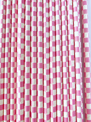 Bright Pink Checkered Eco Friendly Paper Straws- 25 pk - Pretty Day