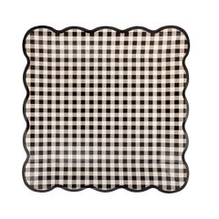 Black Gingham Plate 8pk.
