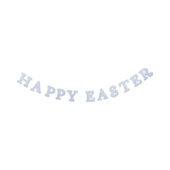 Happy Easter Blue Floral Paper Banner - Pretty Day