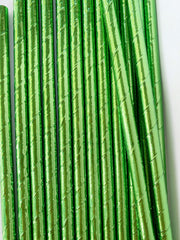 Green Foil Paper Straws 25pk - Pretty Day