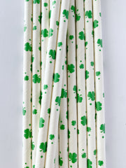 St Patrick’s Day Shamrock Paper Straws- 25pk - Pretty Day