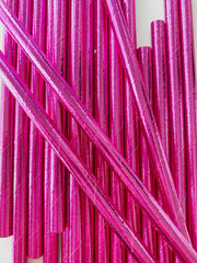 Hot Pink Foil Paper Straws- 25pk - Pretty Day
