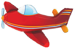 Red Airplane Jumbo Foil Balloon 37" - Pretty Day