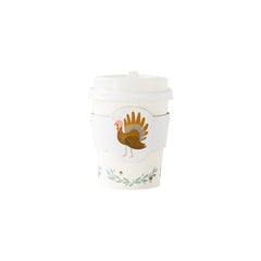 Thanksgiving Turkey, Paper Takeout Coffee Cups (8Pk) 8oz - Pretty Day