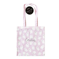 Pink Ghosts Canvas Trick or Treat Bag - Pretty Day