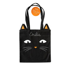 Black Cat Canvas Trick or Treat Bag - Pretty Day
