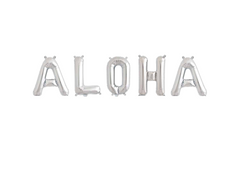 16" Aloha Silver Balloon Letter Banner - Pretty Day