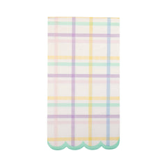 Pastel Plaid Scallop Napkin Large 24pk. - Pretty Day