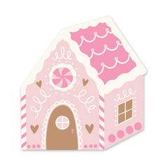 Pink Gingerbread House Shaped Guest Napkin 24pk. - Pretty Day