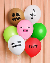Pixel Mining Game Latex Balloon Kit 25pk - Pretty Day