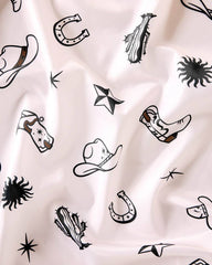 Western Tan Rodeo Cowgirl Tablecloth