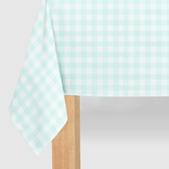 Mint Gingham Paper Tablecloth - Pretty Day