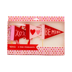 Valentine Mini Felt Pennant Banner Set 3pk.
