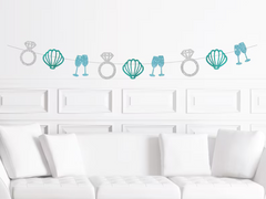 Seashells and Wedding Bells Icon Glitter Banner - Pretty Day