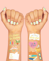 Petit Fetti - Book Lover Tats - 48 foil temporary tattoos - Pretty Day