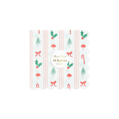 Christmas Festive Icon Stripes Napkin Small 16pk. - Pretty Day