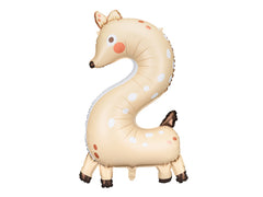 Number 2 Roe-Deer Jumbo Foil Balloon JN23 S1044 - Pretty Day