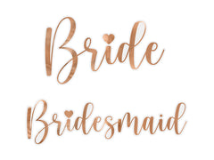 Bride & Bridesmaid Glass Stickers Rose Gold JN23 S2162 - Pretty Day