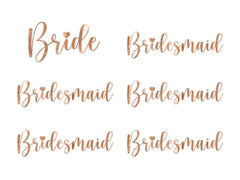 Bride & Bridesmaid Glass Stickers Rose Gold JN23 S2162 - Pretty Day