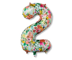 Garden Party Floral Numbered Jumbo Foil Balloon 2