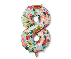 Garden Party Floral Numbered Jumbo Foil Balloon 8
