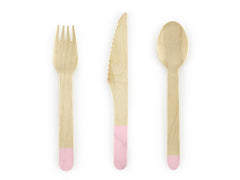 Light Pink Wooden Cutlery Set - Pretty Day