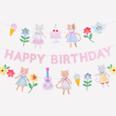 Kitten Club Happy Birthday Garland Set