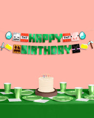 Pixel Mining Birthday Banner - Pretty Day