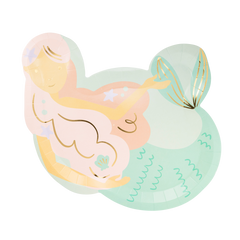Mermaid Shaped Paper Plate 8pk. - Pretty Day