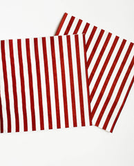 Josi James - Classic Stripe Red Large Napkin (Set of 16) - Pretty Day