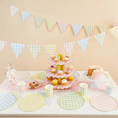 Spring Gingham Paper Bunting 2.5M - Pretty Day