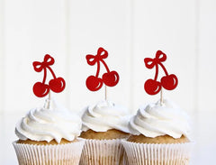 Cherry Cupcake Toppers - Pretty Day