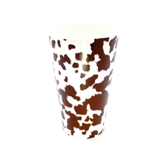 Party West - Brown Cowhide Cups (Set of 8) - Pretty Day