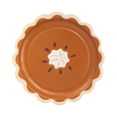Thanksgiving Pumpkin Pie Paper Plates 8pk.