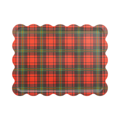 Christmas Plaid Bamboo Tray