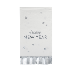 Happy New Year Fringed Dinner Napkins - 24 pk - Pretty Day