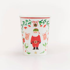 Santa Claus Patterned Paper Cups 8pk.