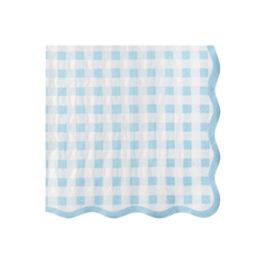 Elegant Sky Blue Gingham Napkins 20pk. - Pretty Day