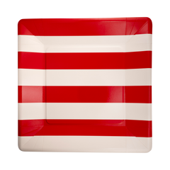 Red and Pink Striped 11" Plate - 8pk - Pretty Day