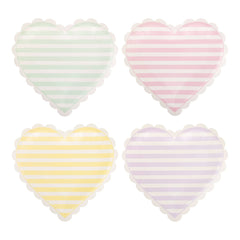 Striped Hearts Valentines Plate Set 8pk. - Pretty Day